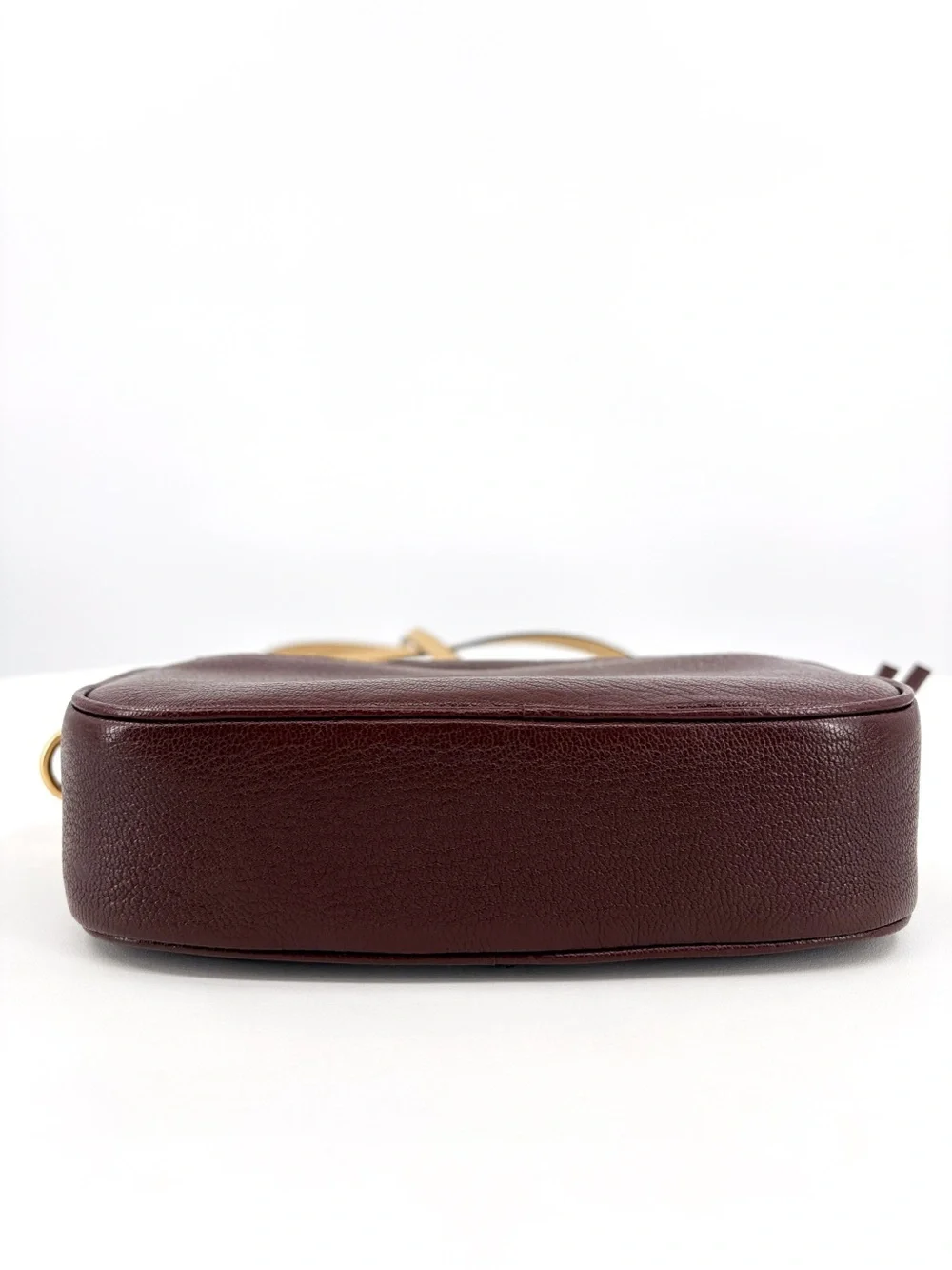 TORY BURCH McGraw Textured Leather Camera Bag in Wine Brown